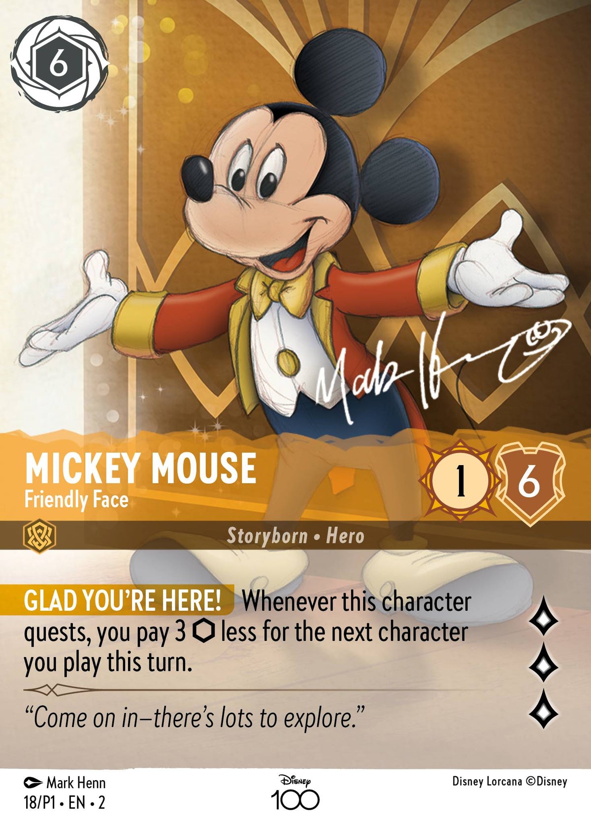 Mickey Mouse - Friendly Face - Disney100 Promos - Holofoil