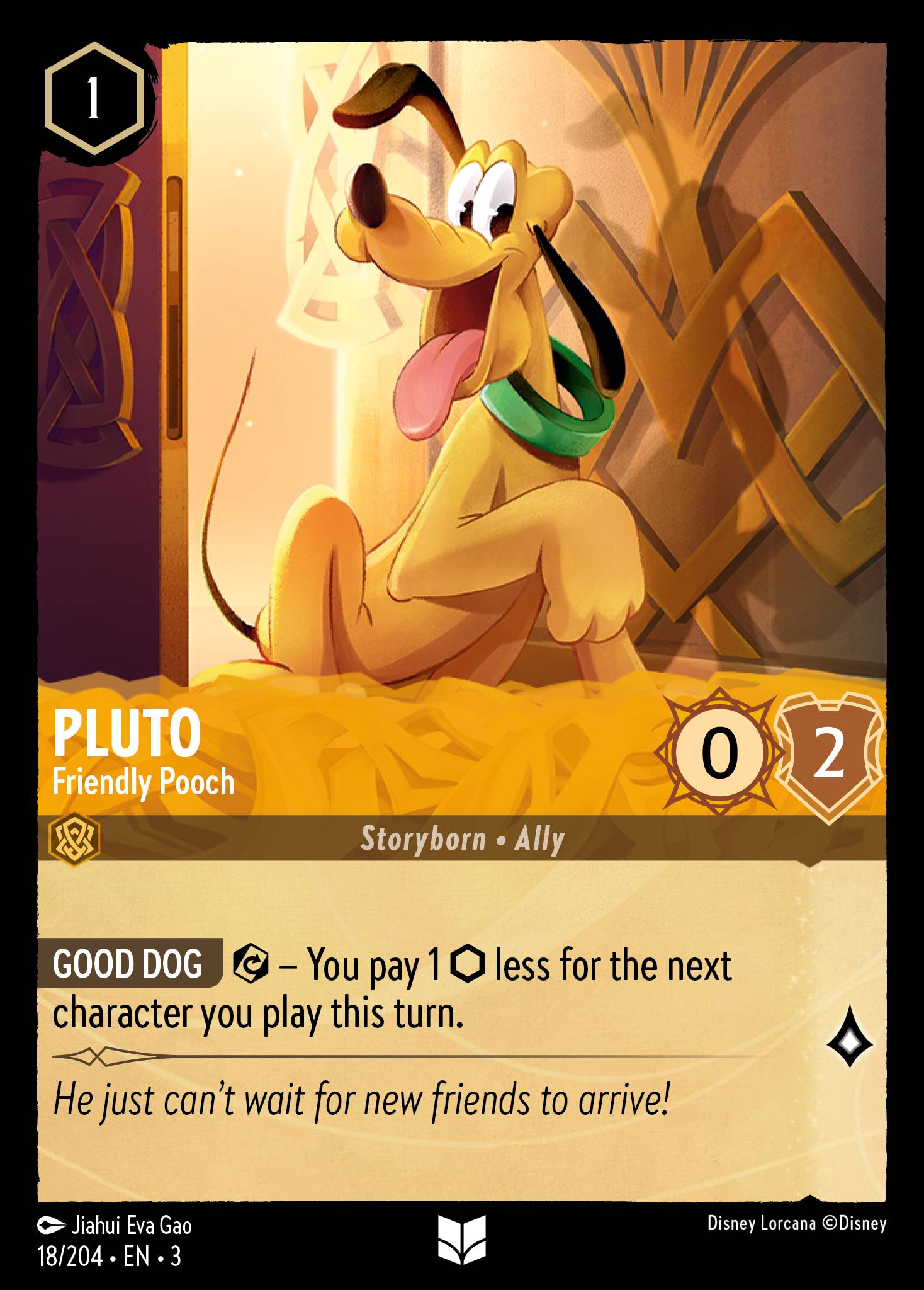 Pluto - Friendly Pooch - Uncommon Lorcana Card