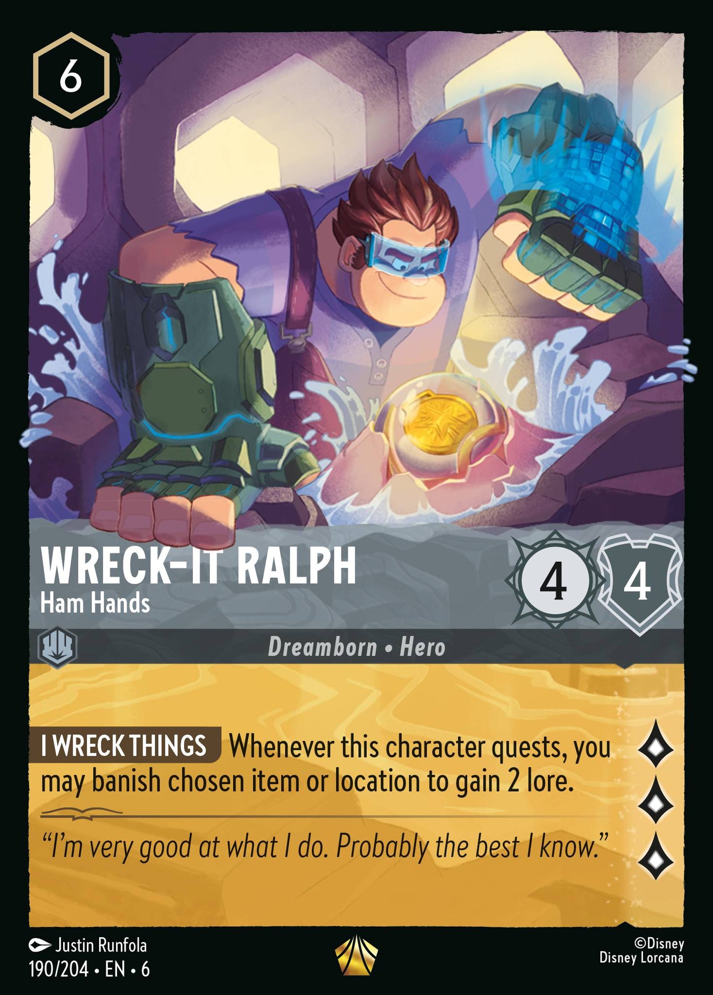 Wreck-It Ralph - Ham Hands - Legendary Lorcana Card