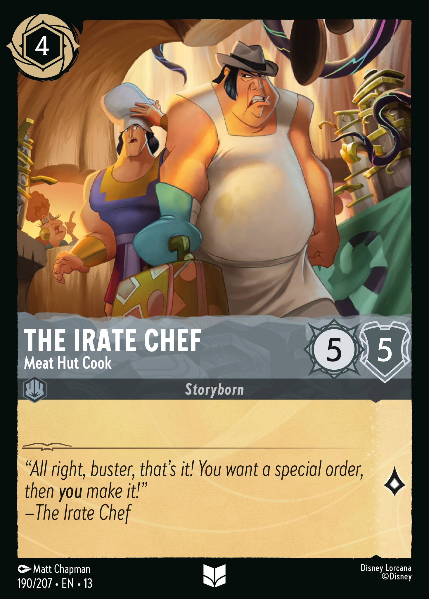 The Irate Chef - Meat Hut Cook - Uncommon Lorcana Card