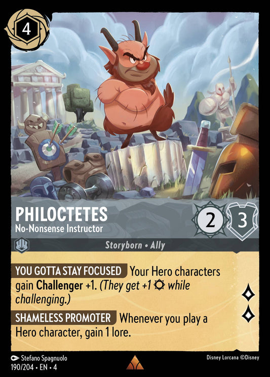 Philoctetes - No-Nonsense Instructor - Rare Lorcana Card