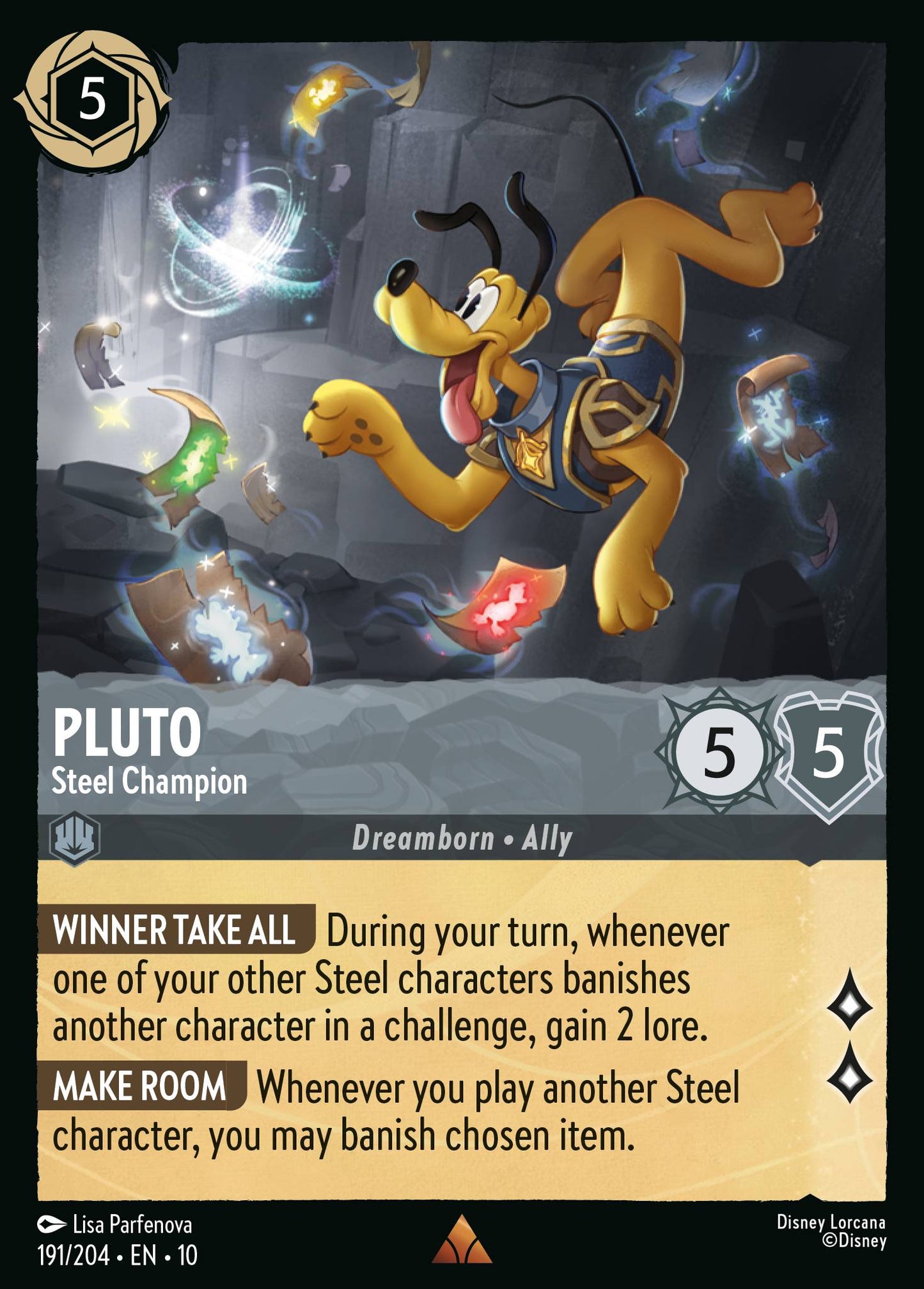 Pluto - Steel Champion - Rare Lorcana Card