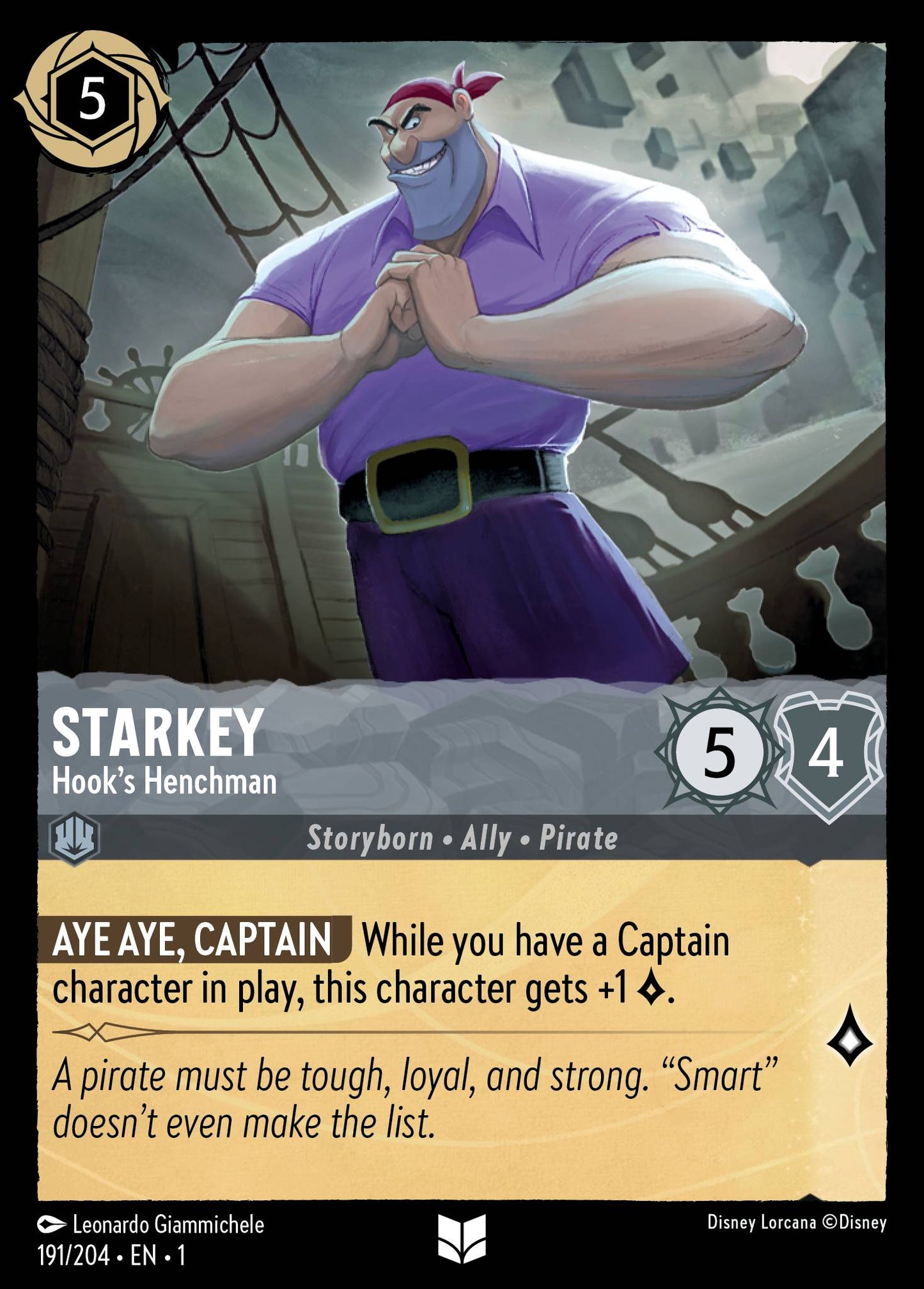 Starkey - Hook's Henchman - Uncommon Lorcana Card