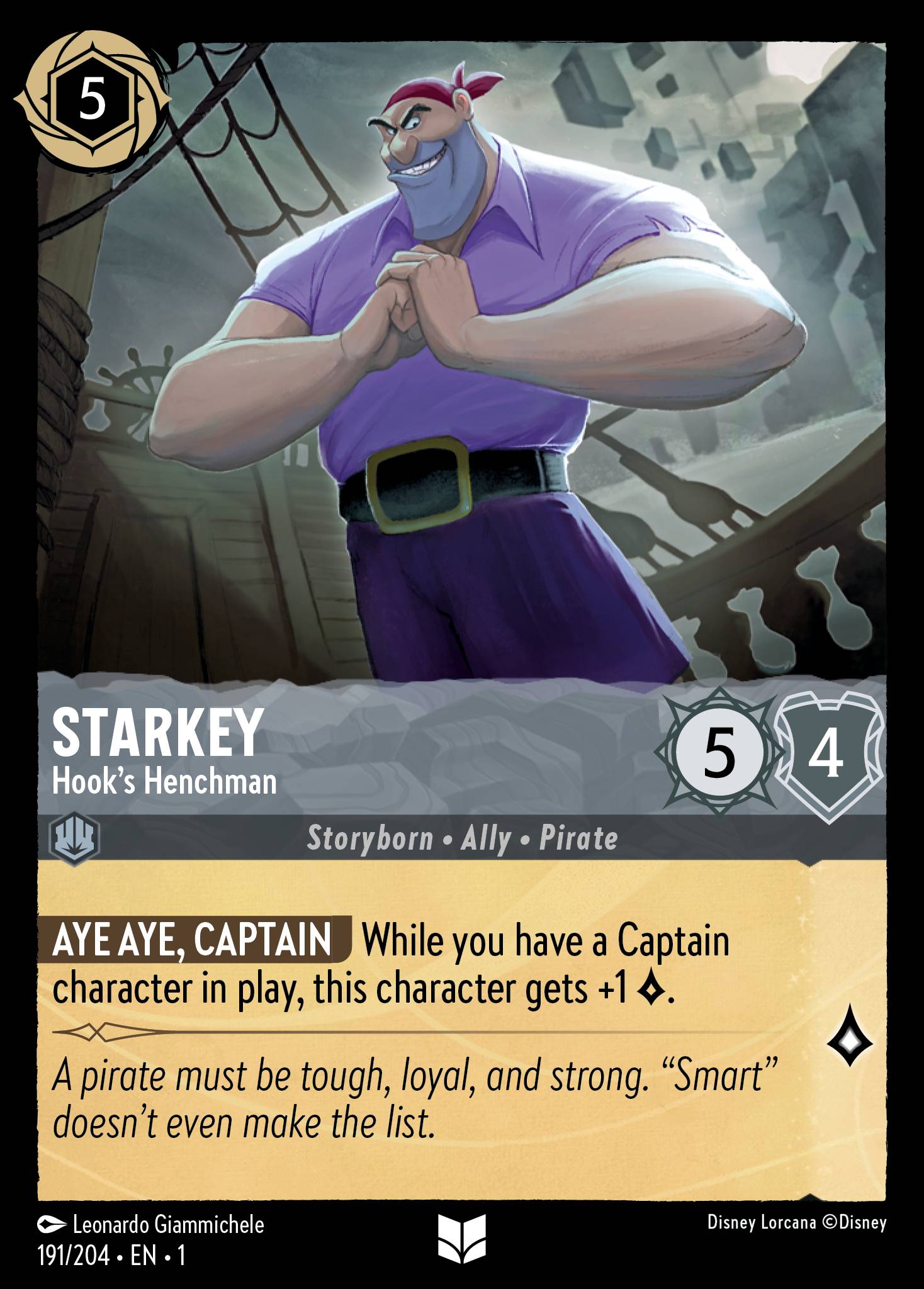 Starkey - Hook's Henchman - Uncommon Lorcana Card