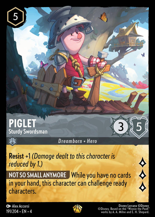 Piglet - Sturdy Swordsman - Legendary Lorcana Card