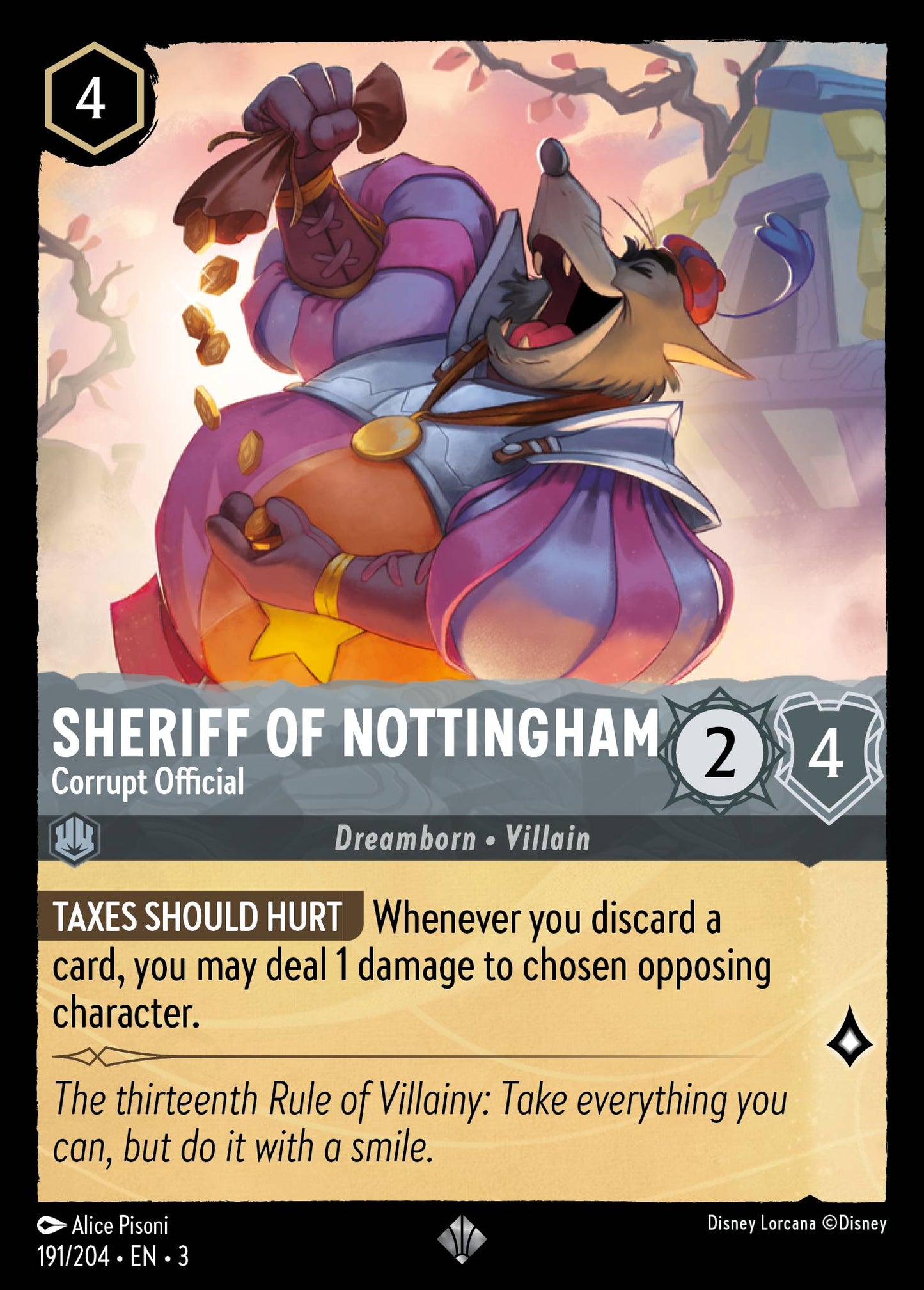 Sheriff of Nottingham - Corrupt Official - Super Rare Lorcana Card