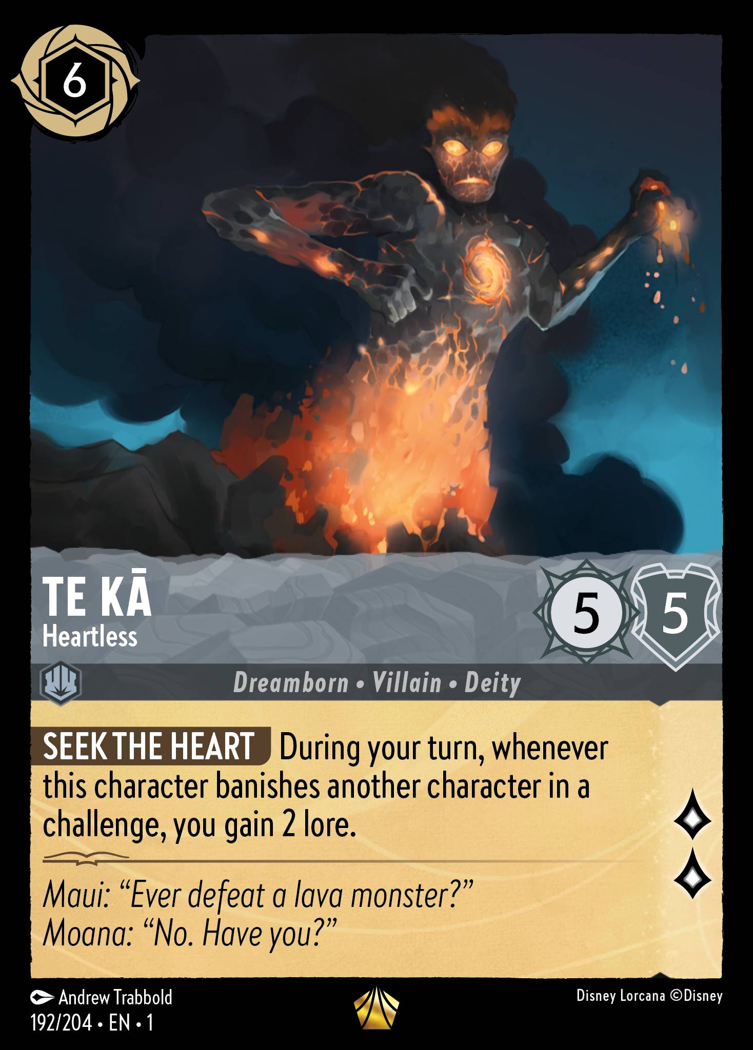 Te Ka - Heartless - Disney Lorcana Card