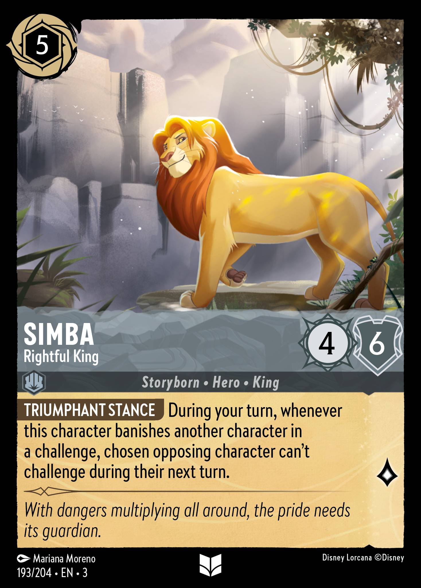 Simba - Rightful King - Uncommon Lorcana Card