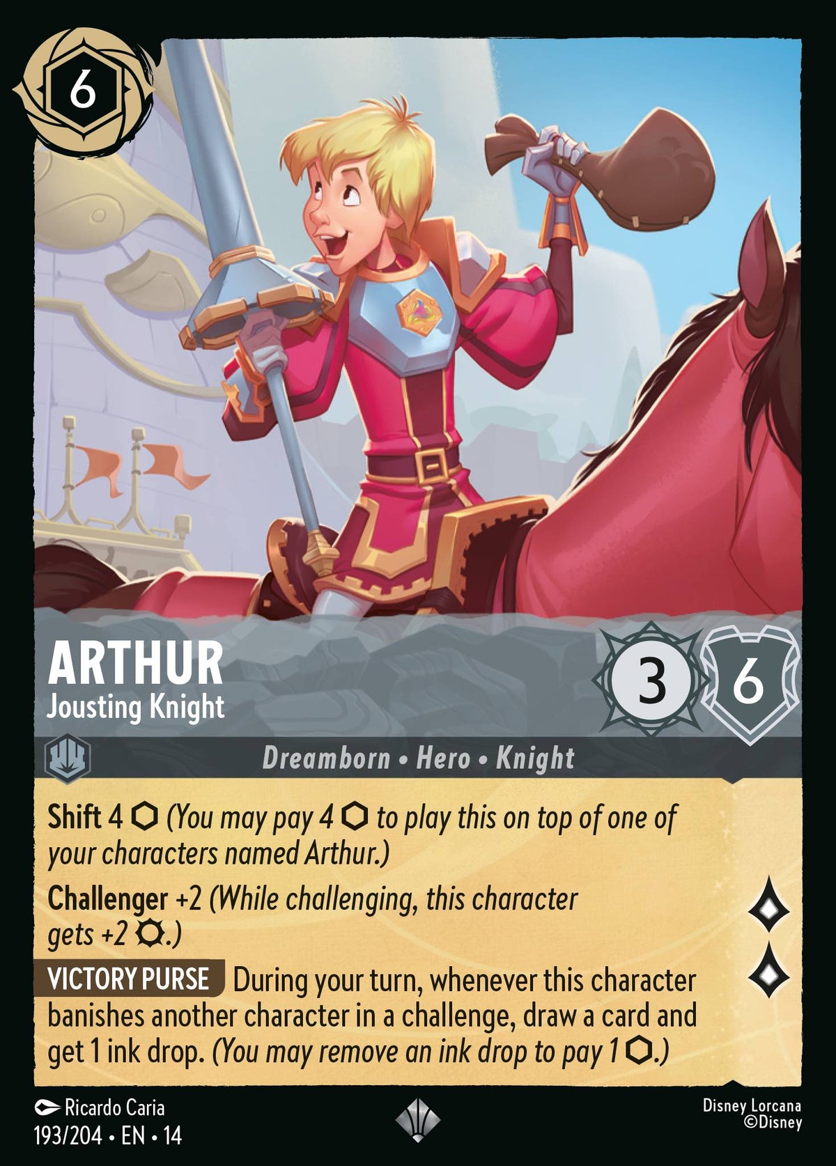 Arthur - Jousting Knight - Super Rare Lorcana Card