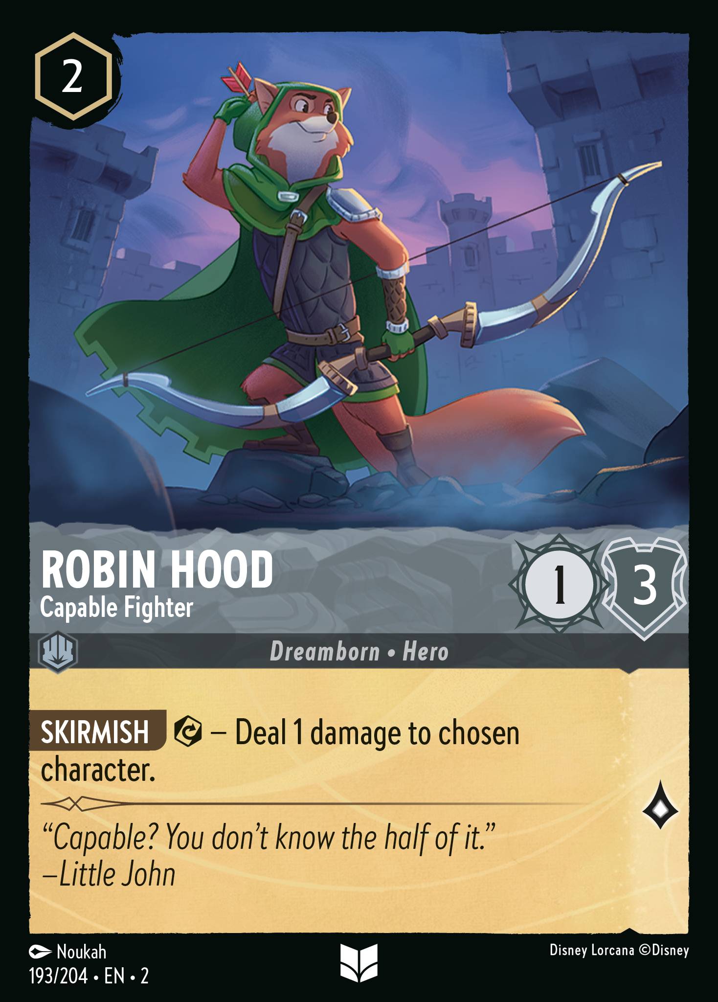 Robin Hood - Capable Fighter - Disney Lorcana Card