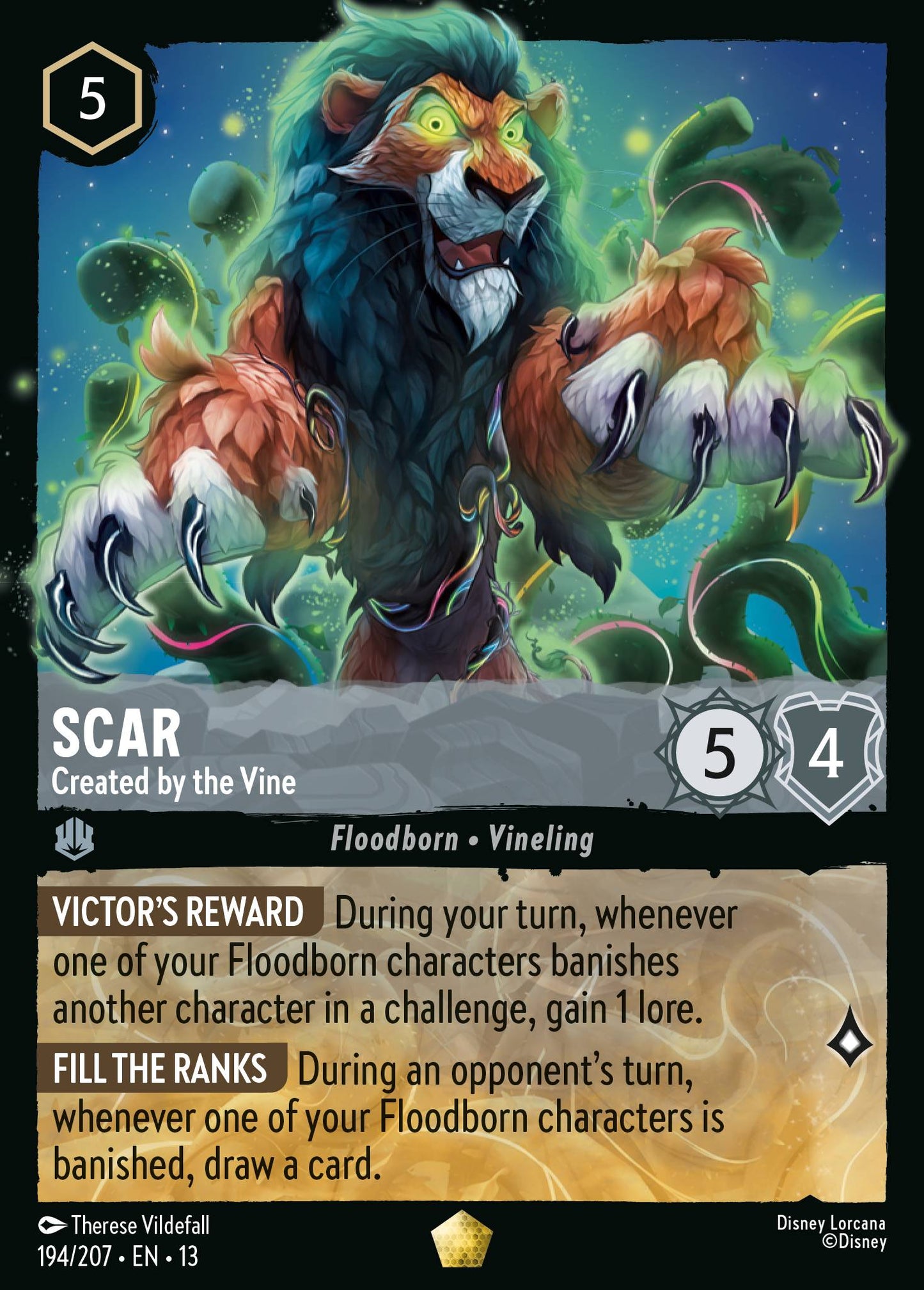 Scar - Created by the Vine - Legendary Lorcana Card
