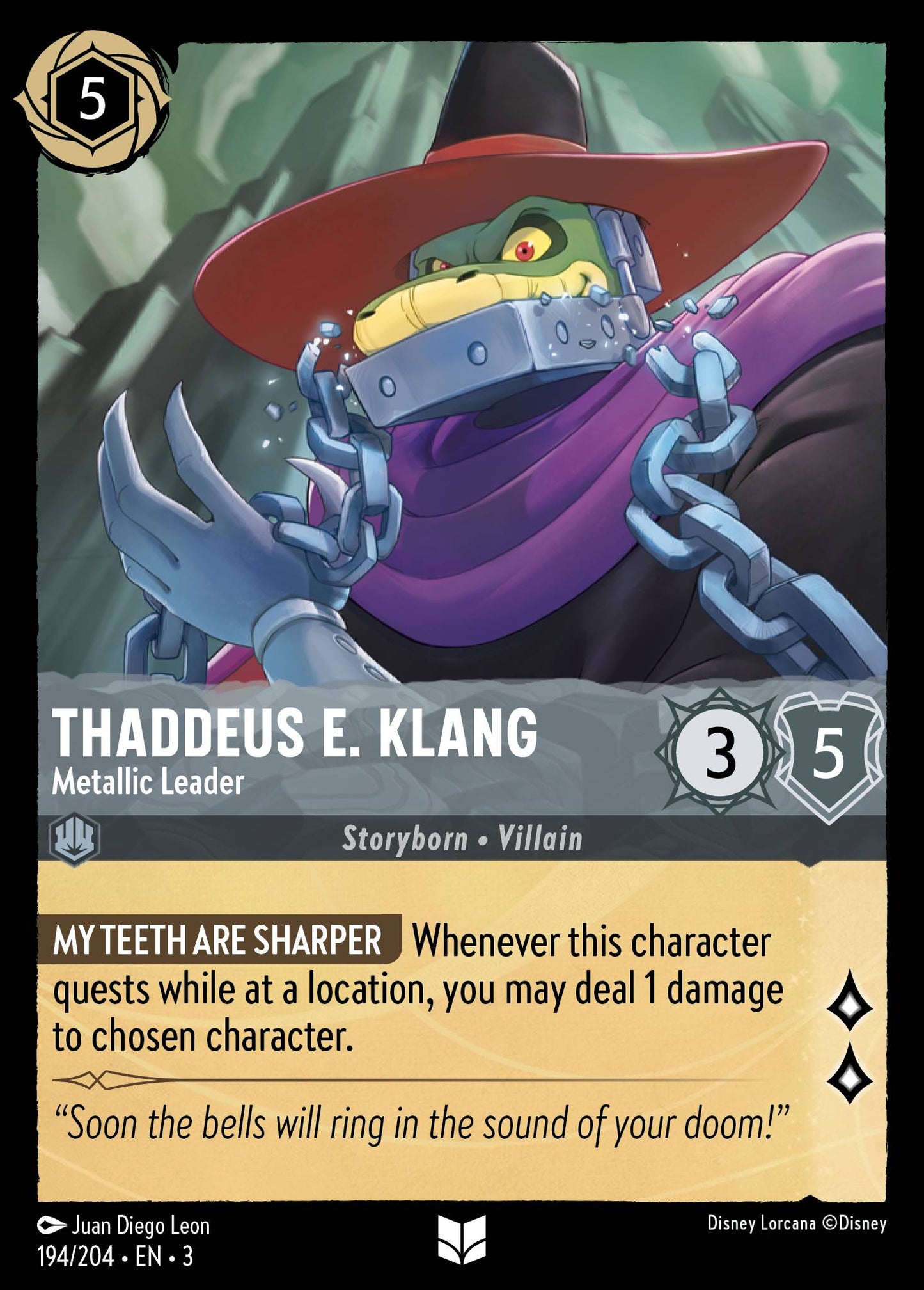 Thaddeus E. Klang - Metallic Leader - Uncommon Lorcana Card