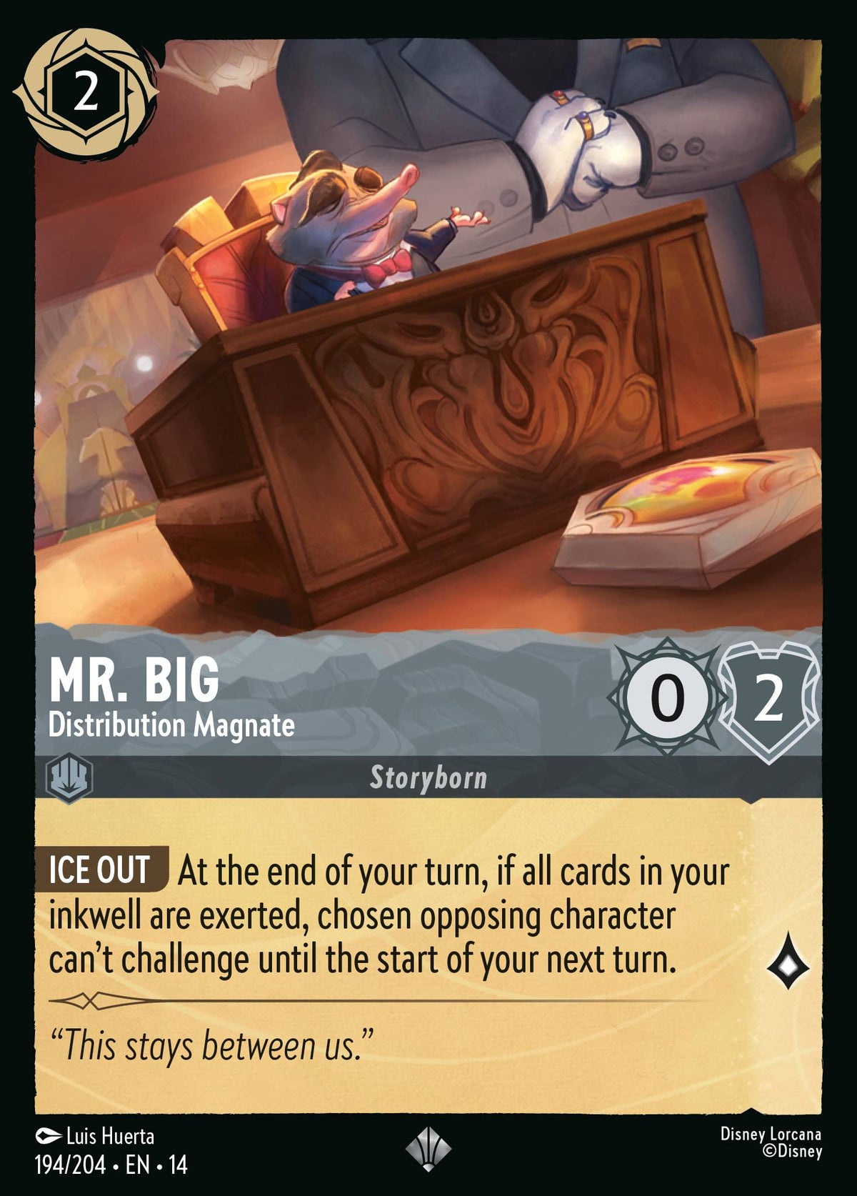 Mr. Big - Distribution Magnate - Super Rare Lorcana Card