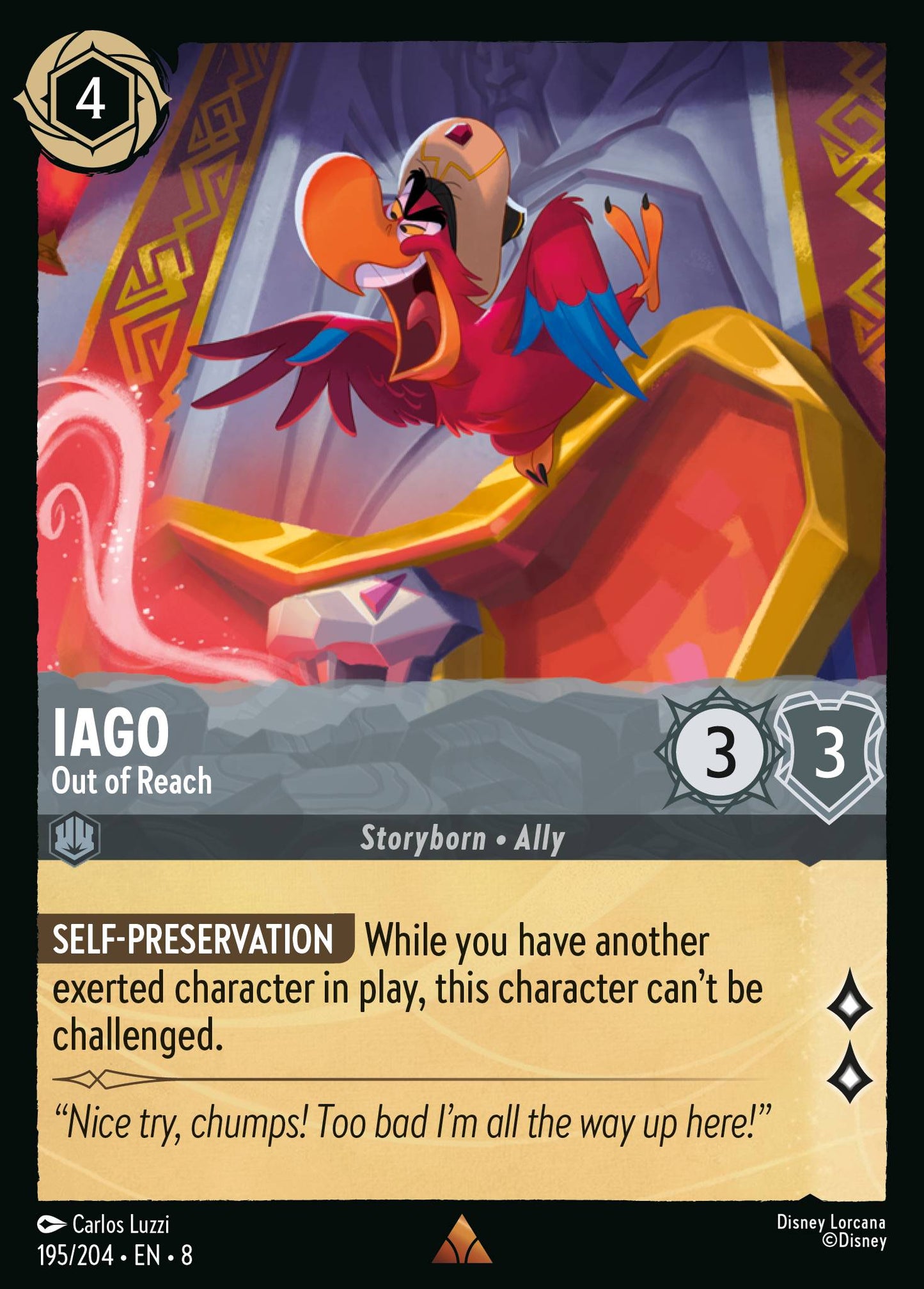 Iago - Out of Reach - Disney Lorcana Card