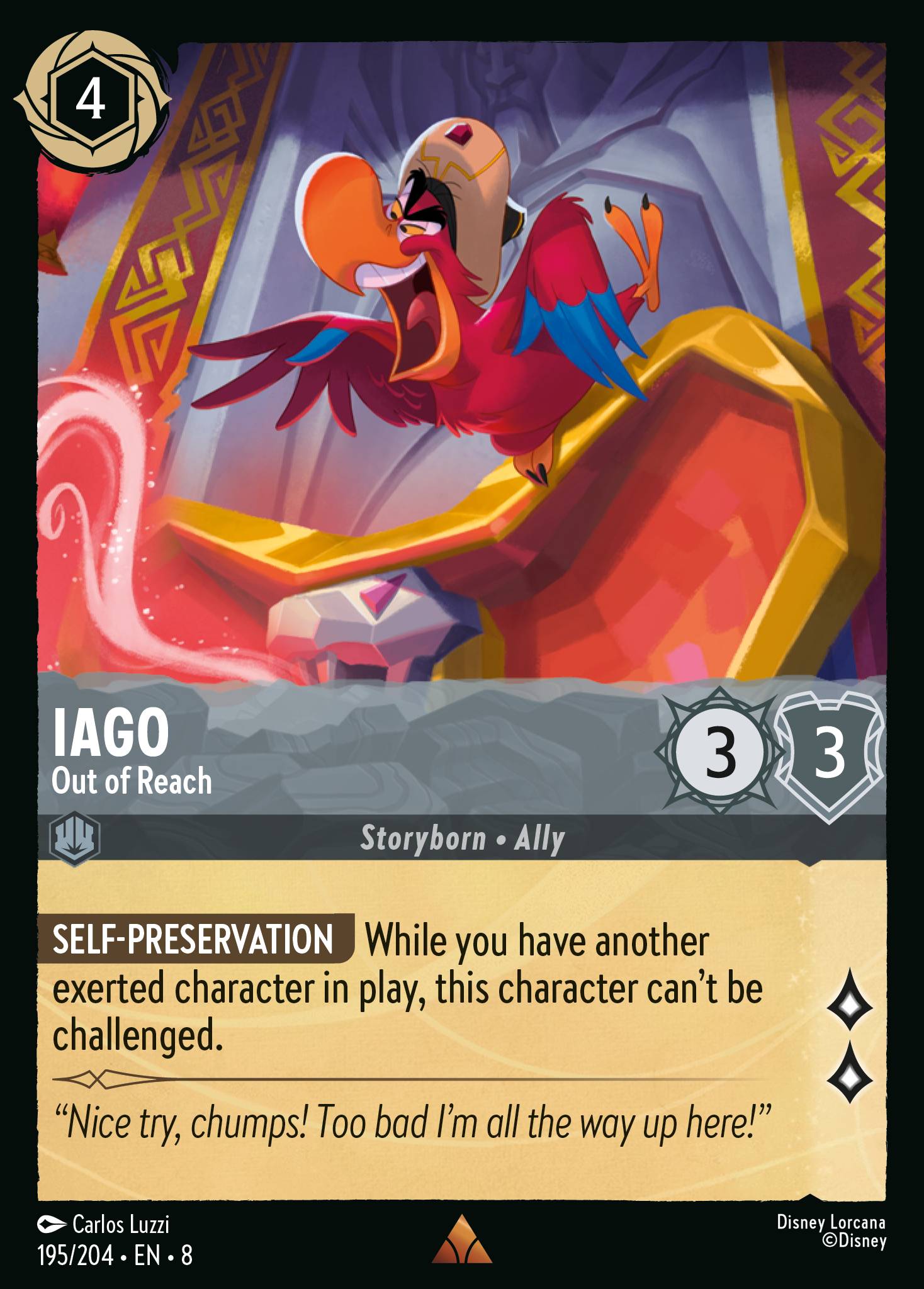 Iago - Out of Reach - Disney Lorcana Card