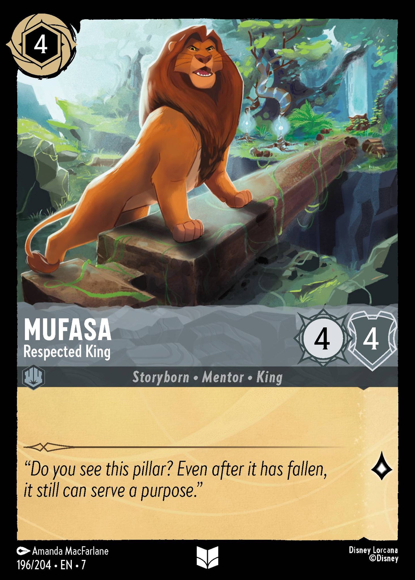 Mufasa - Respected King - Uncommon Lorcana Card