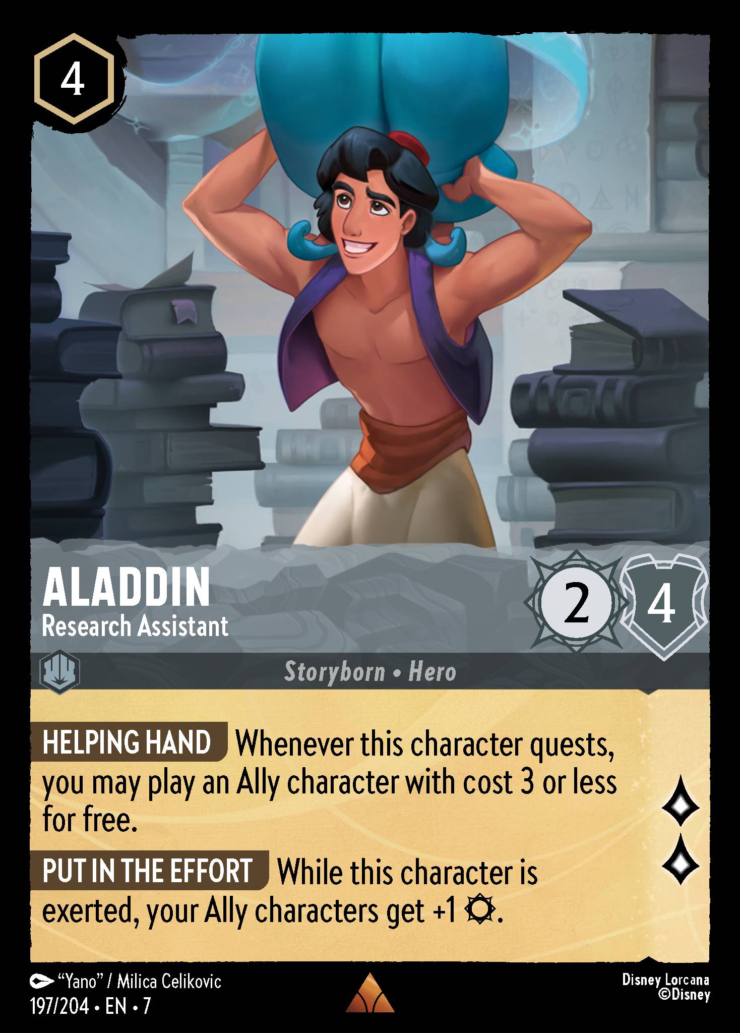 Aladdin - Research Assistant - Rare Lorcana Card