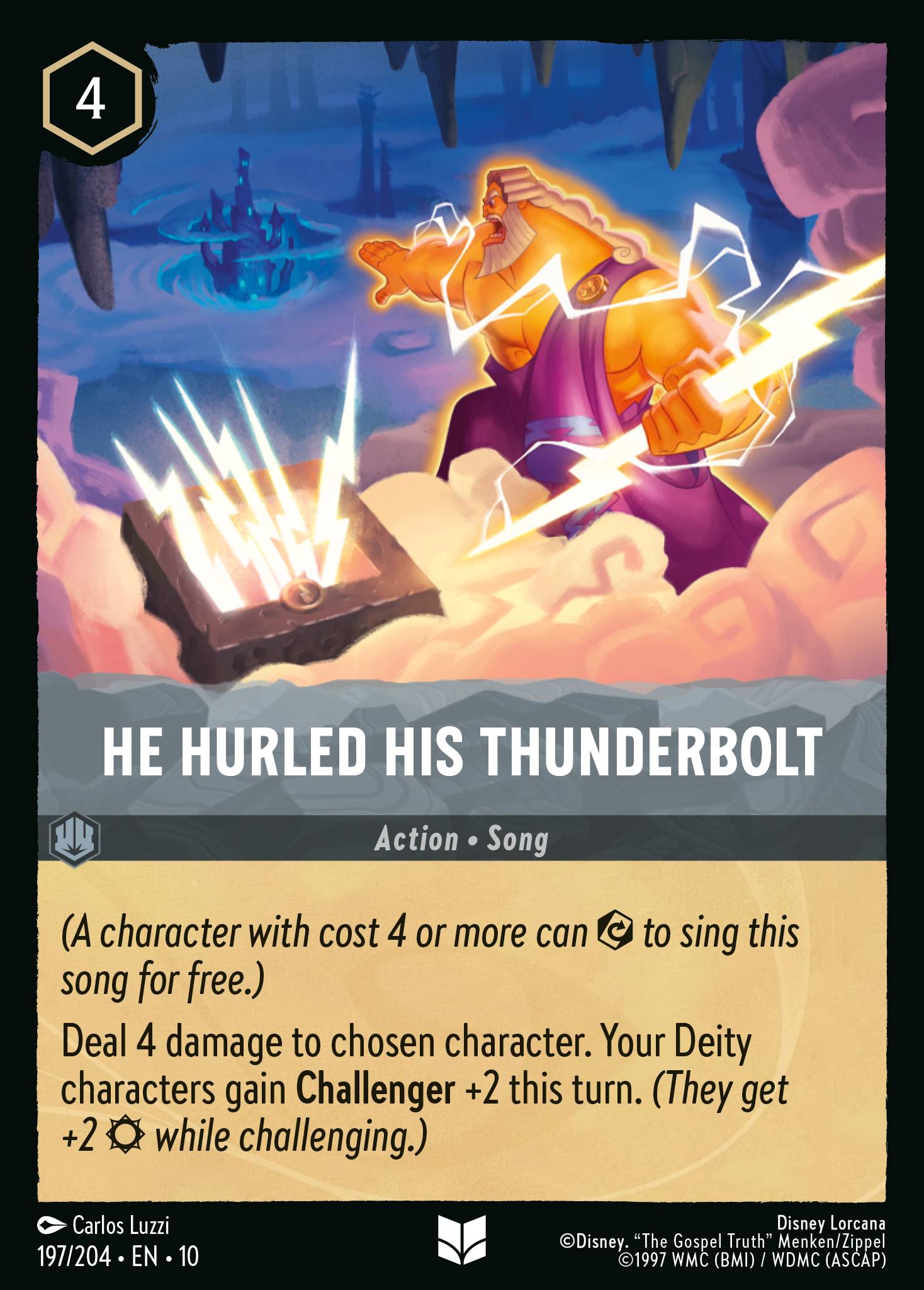 He Hurled His Thunderbolt - Uncommon Lorcana Card