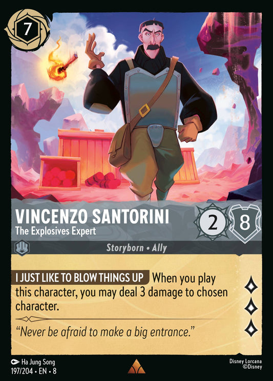 Vincenzo Santorini - The Explosives Expert - Rare Lorcana Card