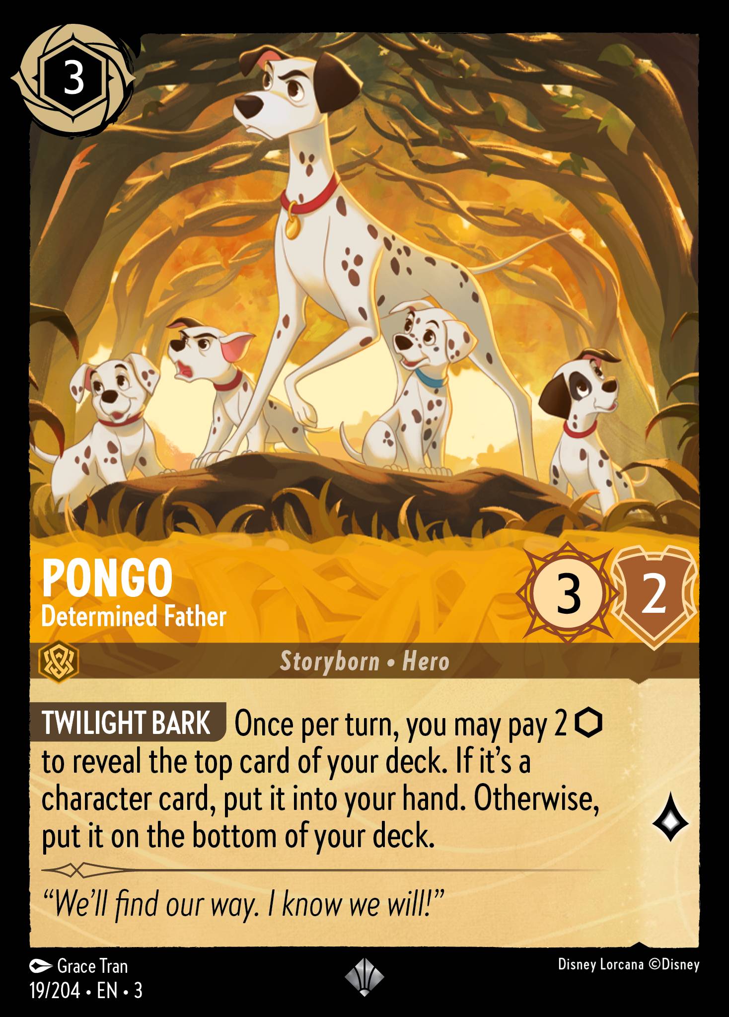 Pongo - Determined Father - Disney Lorcana Card