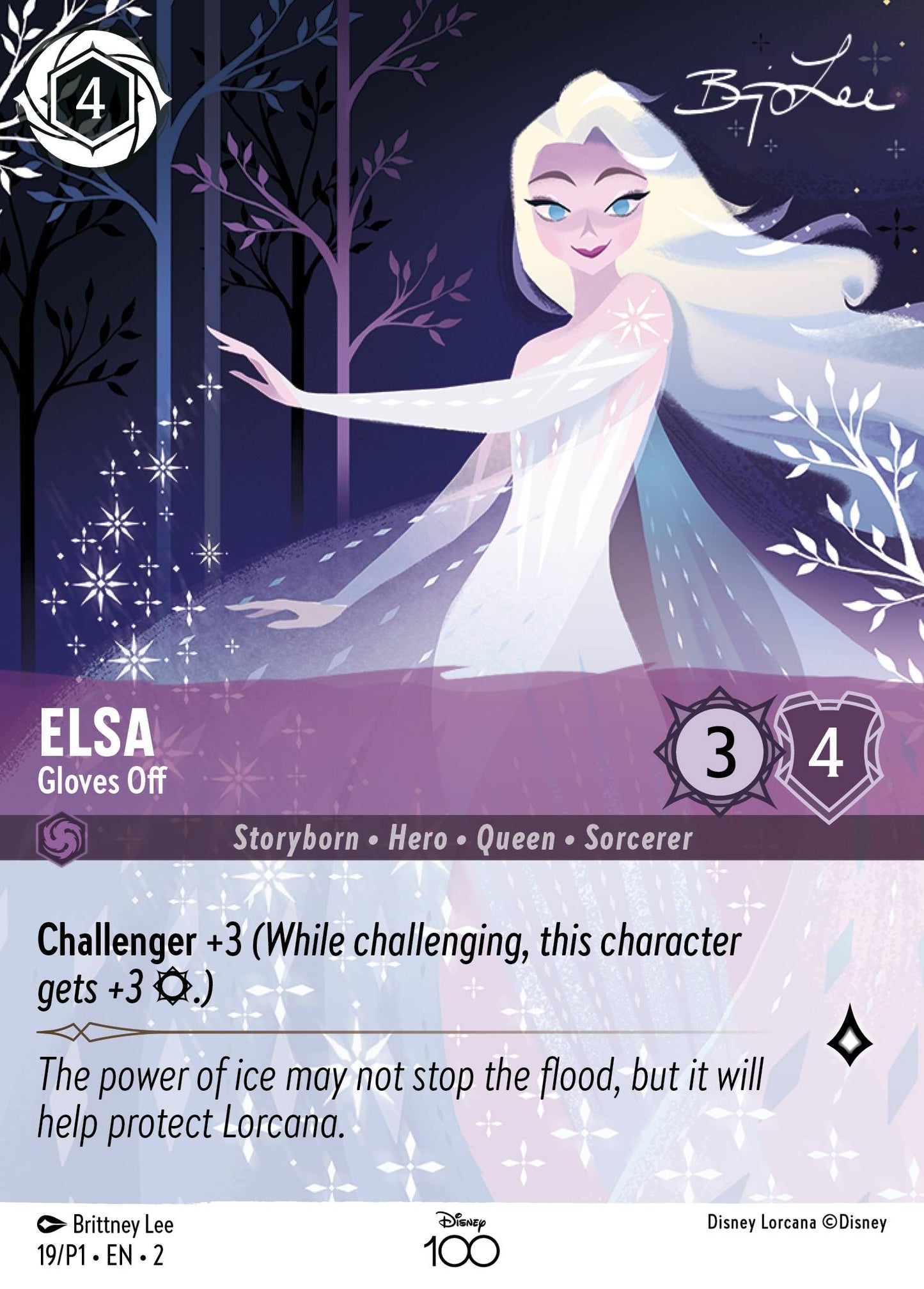 Elsa - Gloves Off - Disney100 Promos - Holofoil