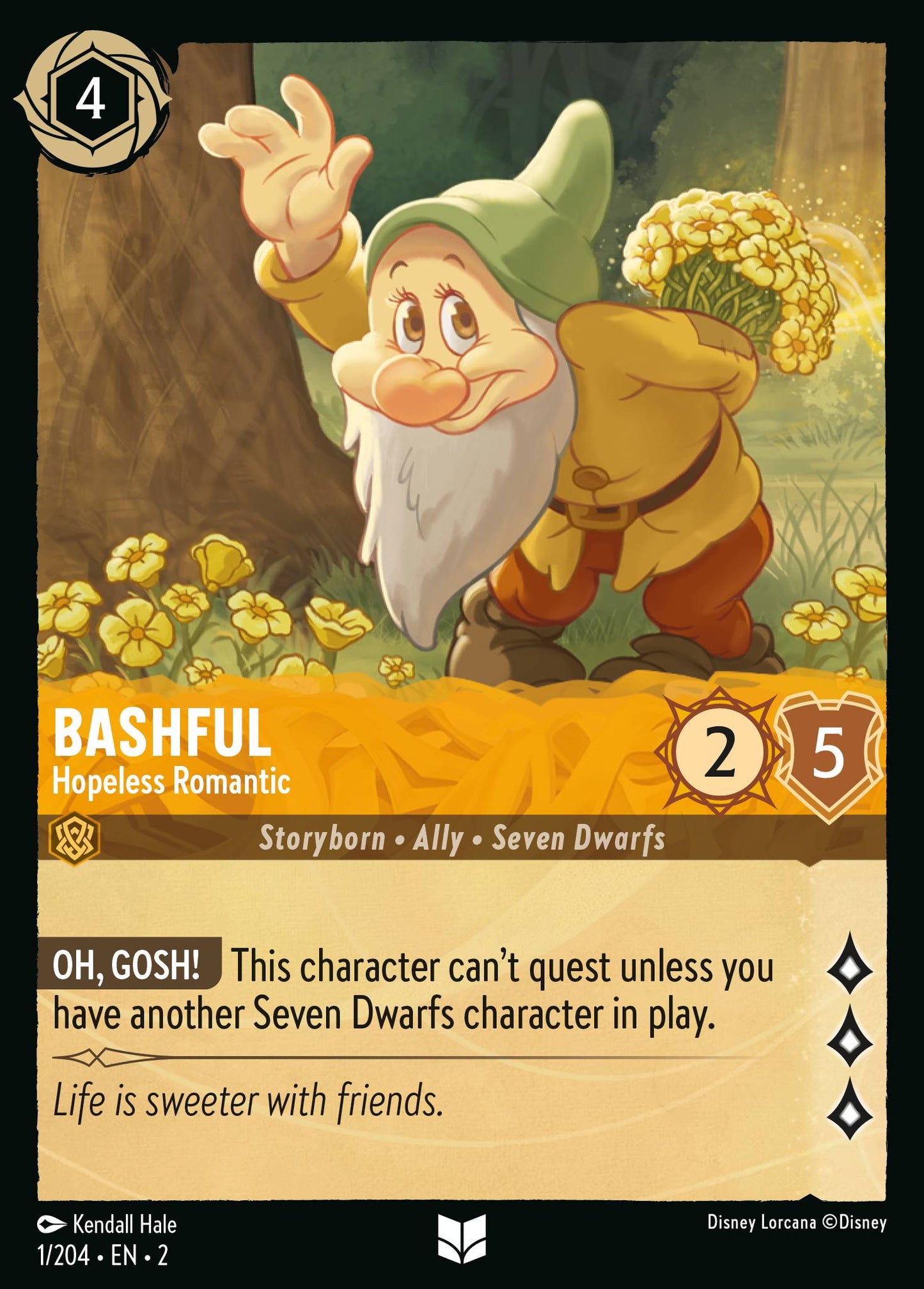 Bashful - Hopeless Romantic - Uncommon Lorcana Card