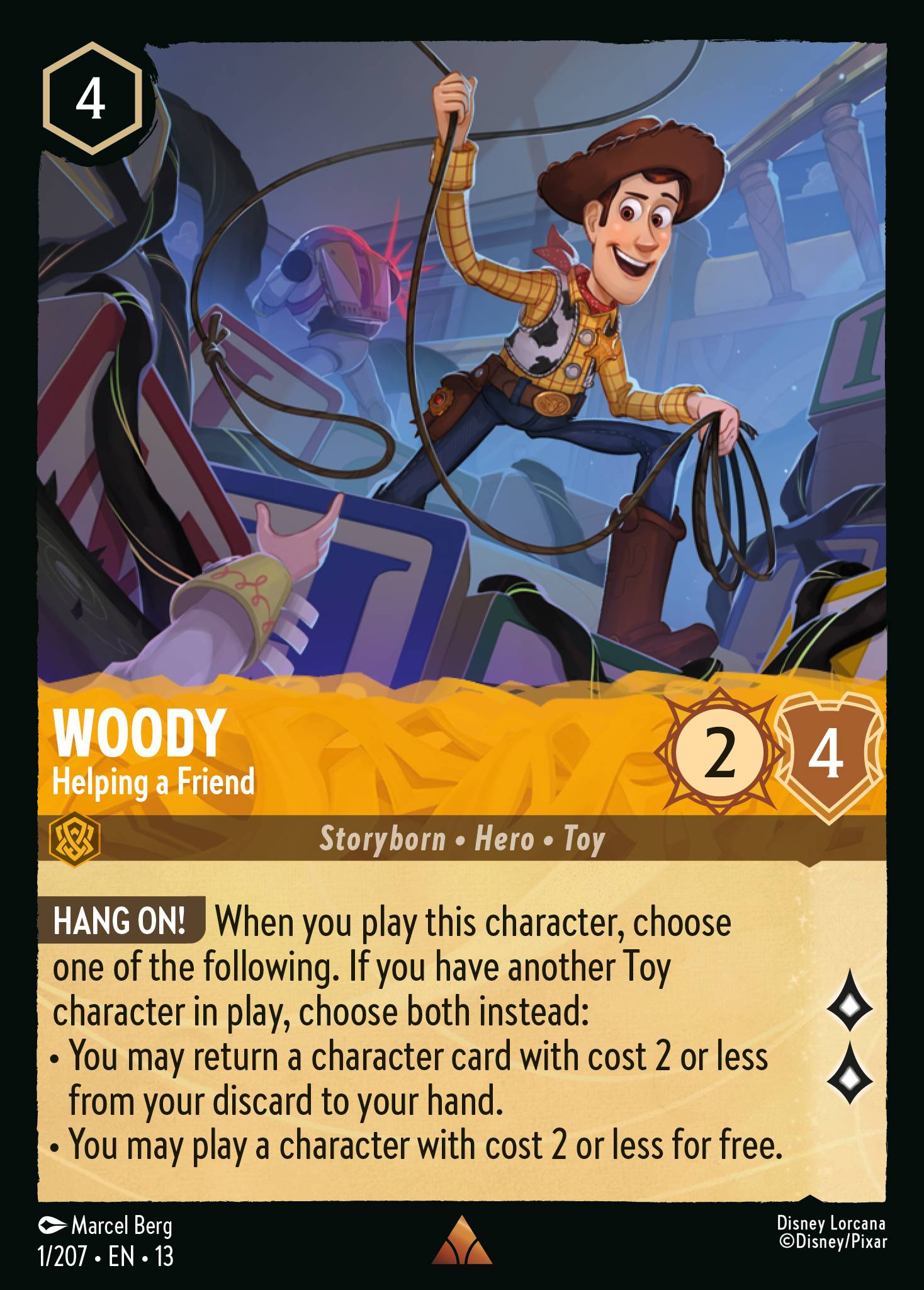 Woody - Helping a Friend - Rare Lorcana Card