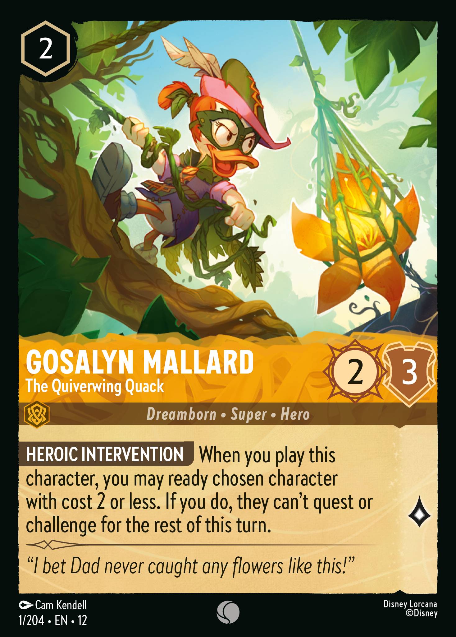 Gosalyn Mallard - The Quiverwing Quack - Common Lorcana Card