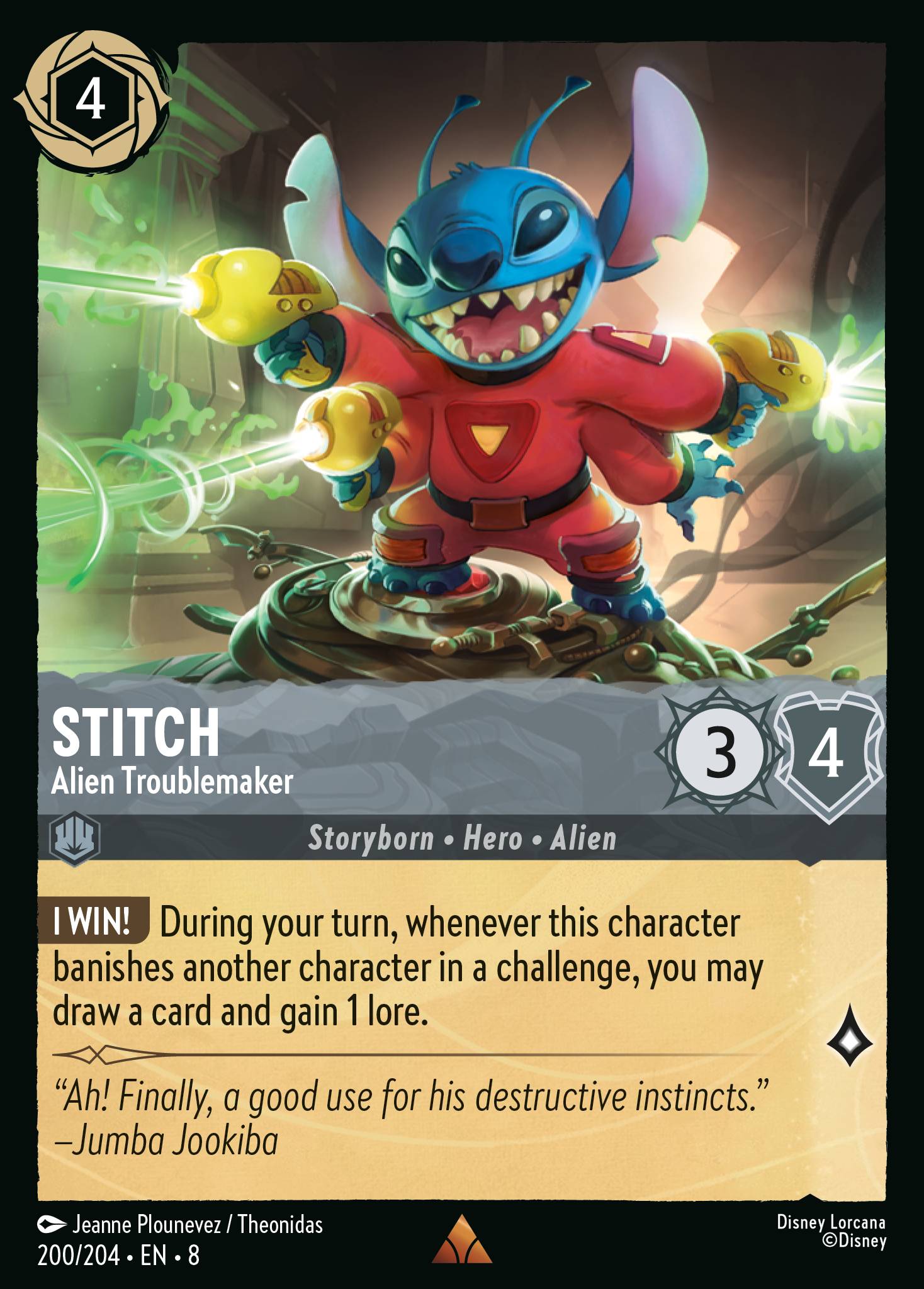 Stitch - Alien Troublemaker - Rare Lorcana Card