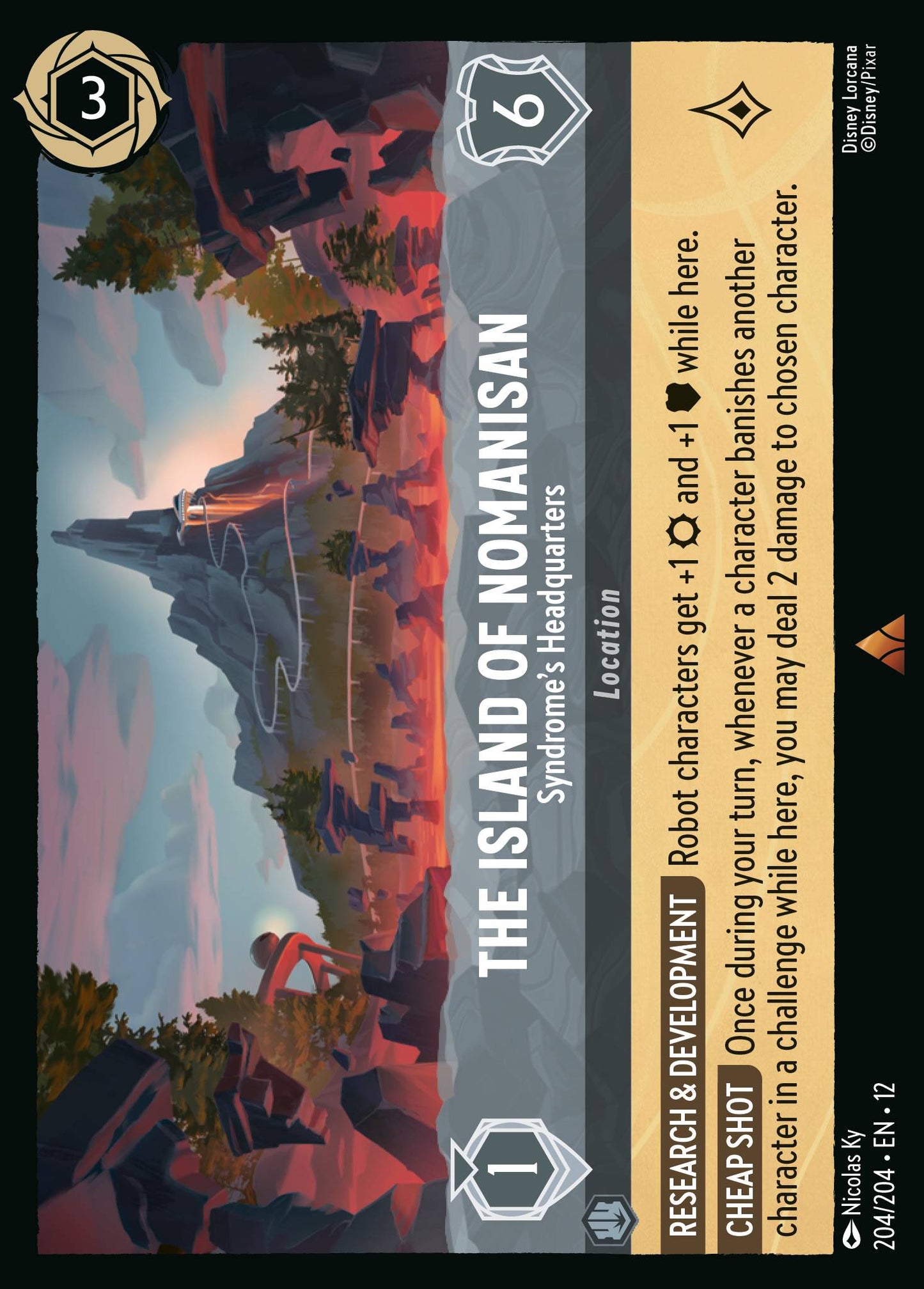 The Island of Nomanisan - Syndrome's Headquarters - Rare Lorcana Card