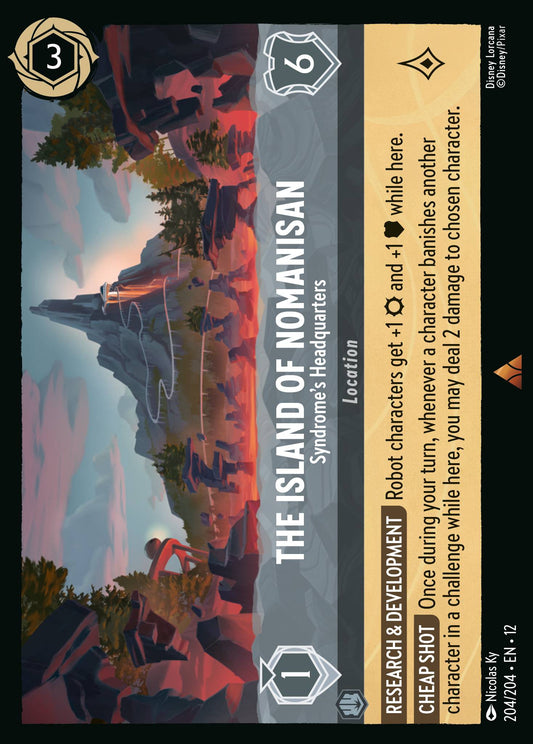 The Island of Nomanisan - Syndrome's Headquarters - Rare Lorcana Card