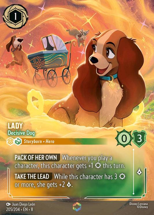 Lady - Decisive Dog (Enchanted) - Enchanted Lorcana Holofoil Card