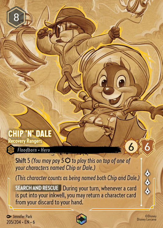 Chip 'n' Dale - Recovery Rangers (Enchanted) - Enchanted Lorcana Holofoil Card