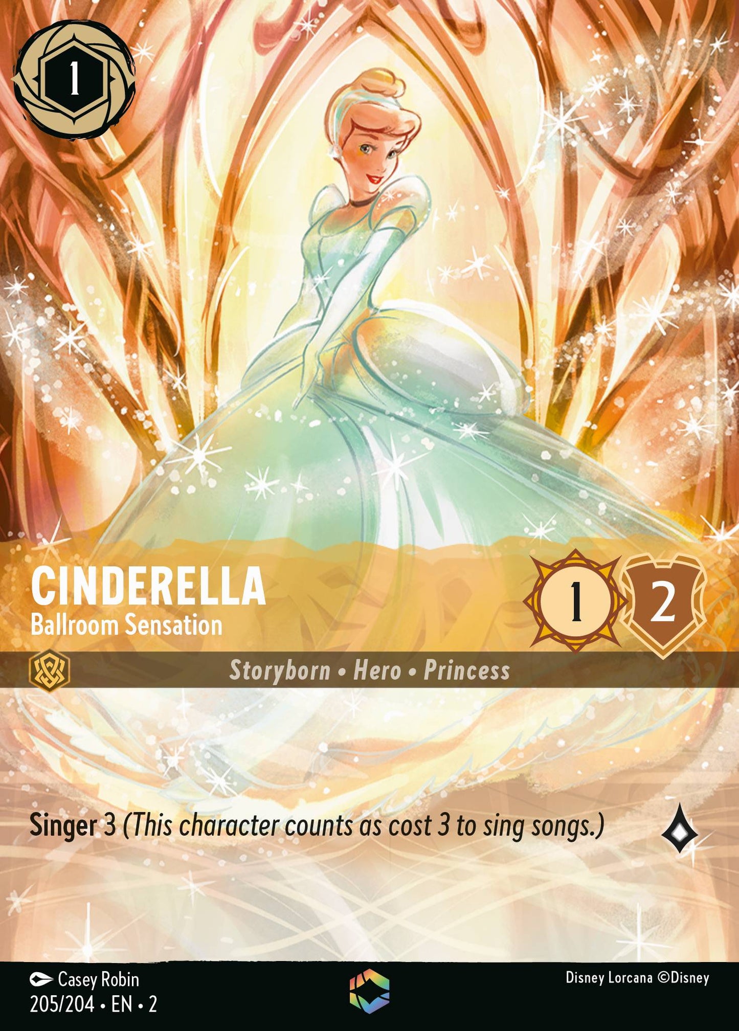 Cinderella - Ballroom Sensation (Enchanted) - Enchanted Lorcana Holofoil Card