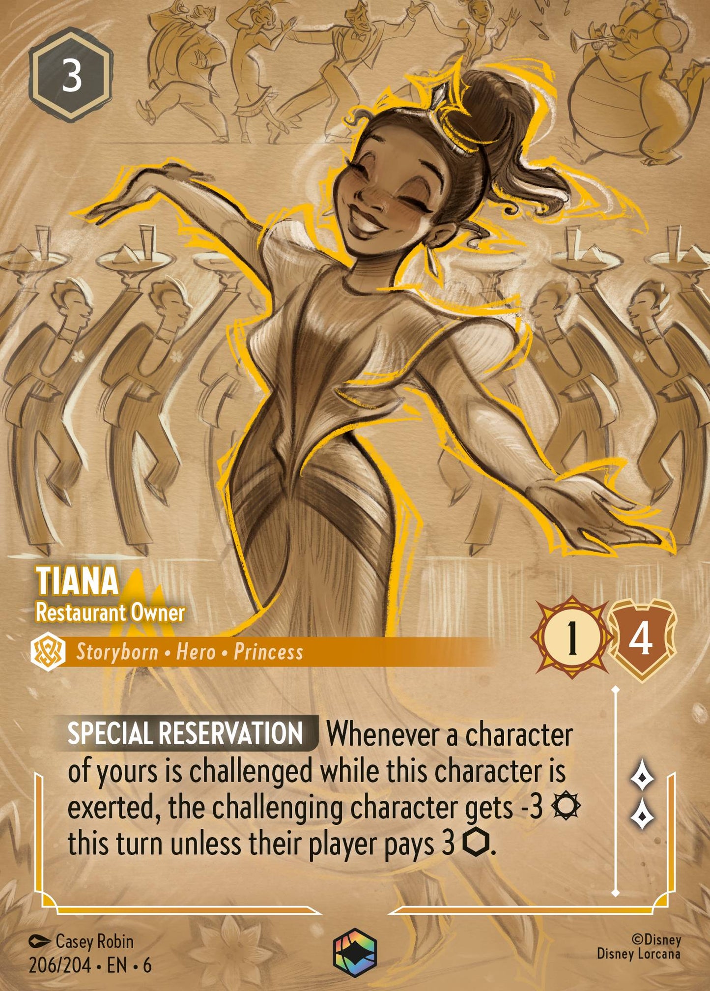 Tiana - Restaurant Owner (Enchanted) - Enchanted Lorcana Holofoil Card
