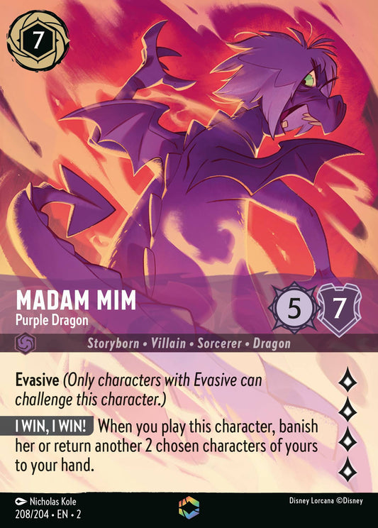 Madam Mim - Purple Dragon (Enchanted) - Enchanted Lorcana Holofoil Card