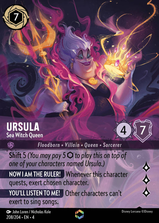Ursula - Sea Witch Queen (Enchanted) - Enchanted Lorcana Holofoil Card