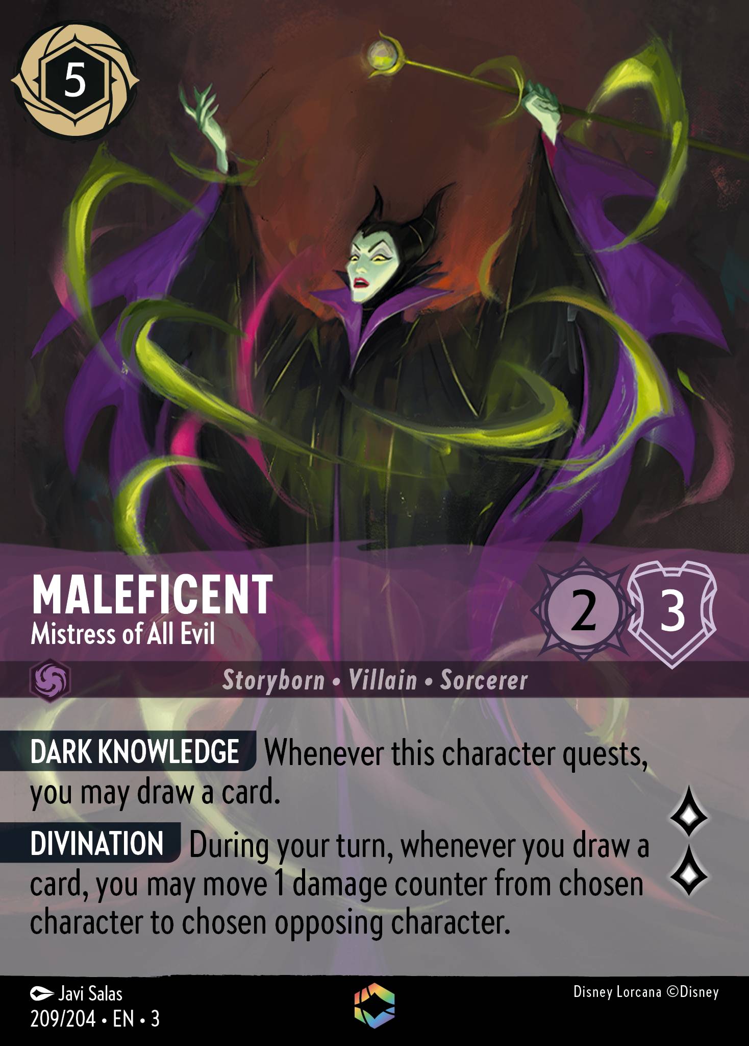 Maleficent - Mistress of All Evil (Enchanted) - Enchanted Lorcana Holofoil Card