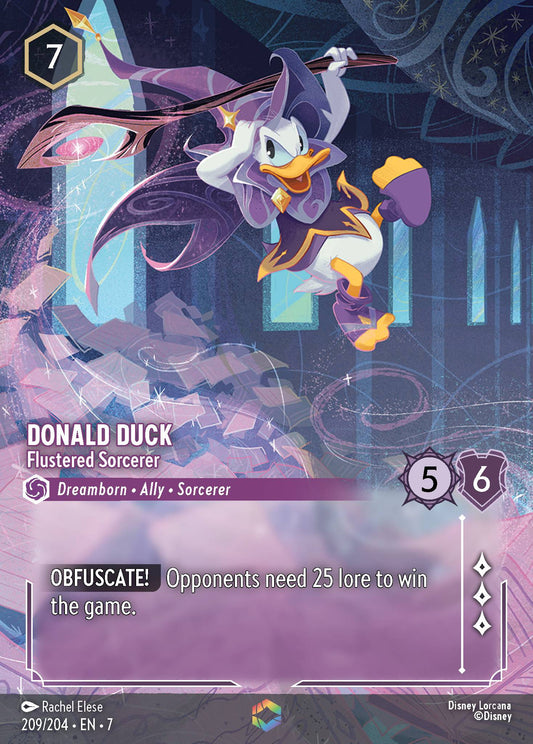 Donald Duck - Flustered Sorcerer (Enchanted) - Enchanted Lorcana Holofoil Card