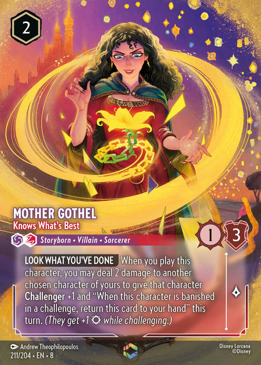 Mother Gothel - Knows What's Best (Enchanted) - Enchanted Lorcana Holofoil Card