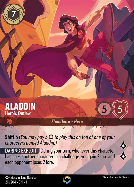 Aladdin - Heroic Outlaw (Enchanted) - Enchanted Lorcana Holofoil Card