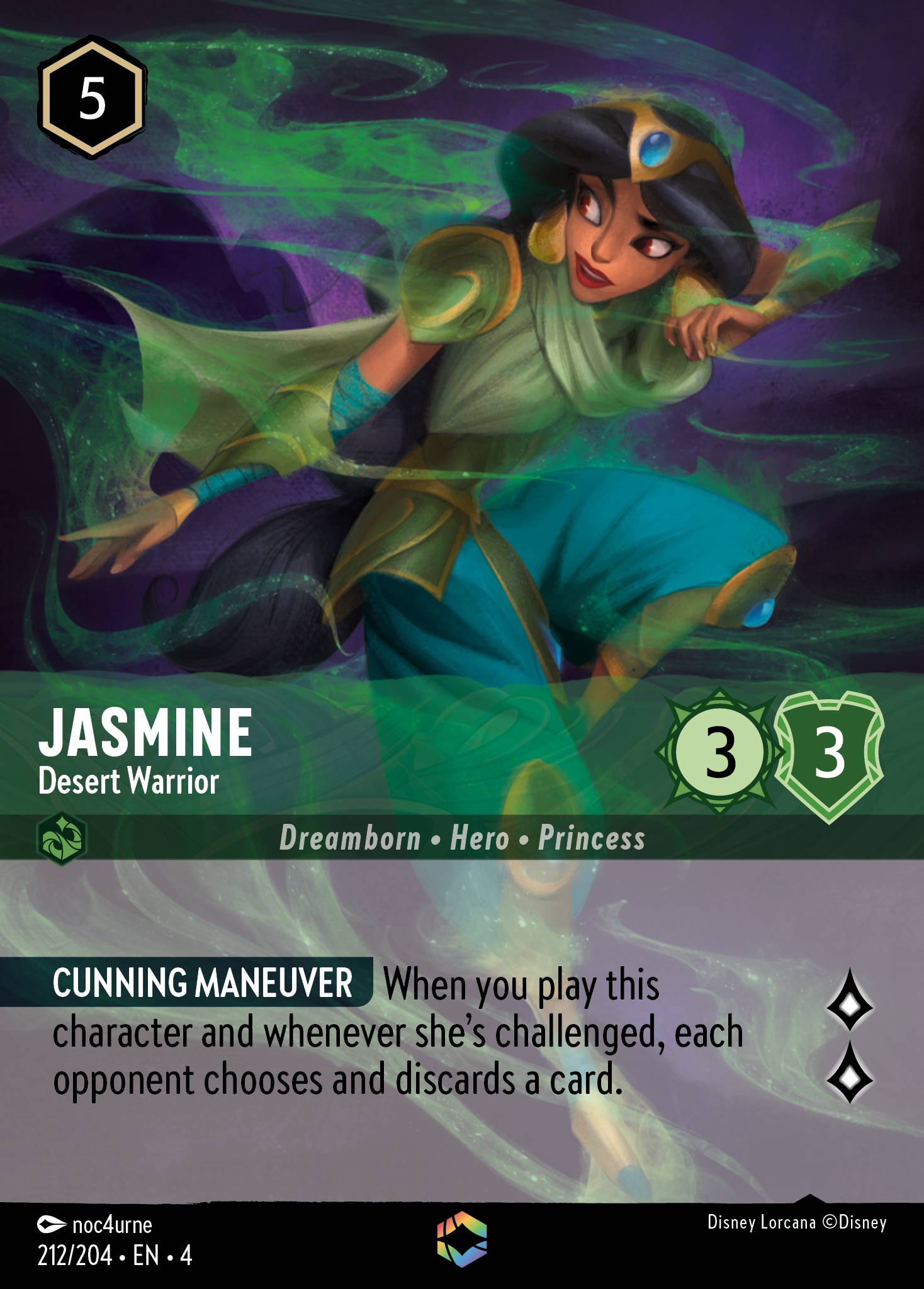 Jasmine - Desert Warrior (Enchanted) - Enchanted Lorcana Holofoil Card