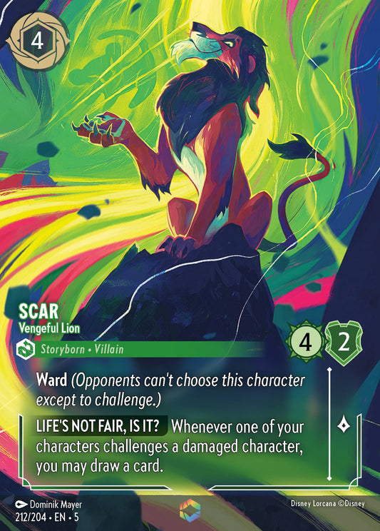 Scar - Vengeful Lion (Enchanted) - Enchanted Lorcana Holofoil Card