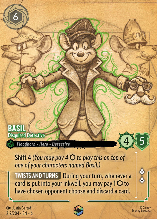 Basil - Disguised Detective (Enchanted) - Enchanted Lorcana Holofoil Card