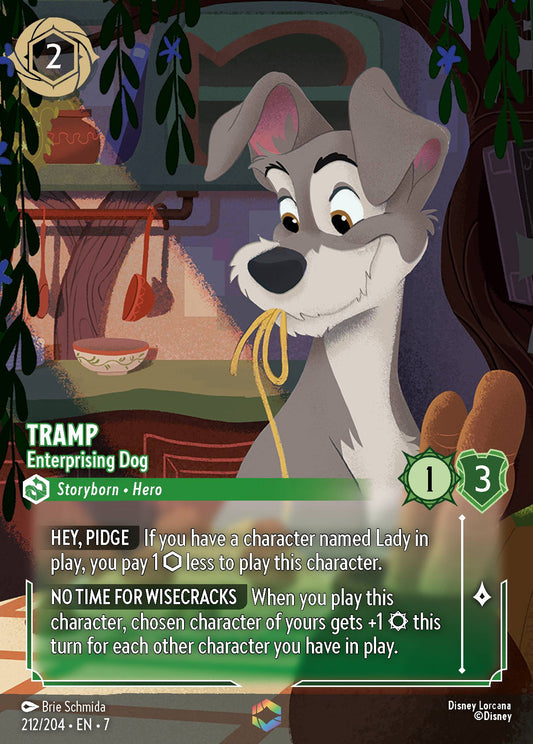 Tramp - Enterprising Dog (Enchanted) - Enchanted Lorcana Holofoil Card
