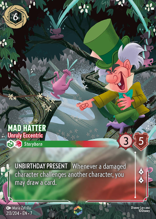 Mad Hatter - Unruly Eccentric (Enchanted) - Enchanted Lorcana Holofoil Card