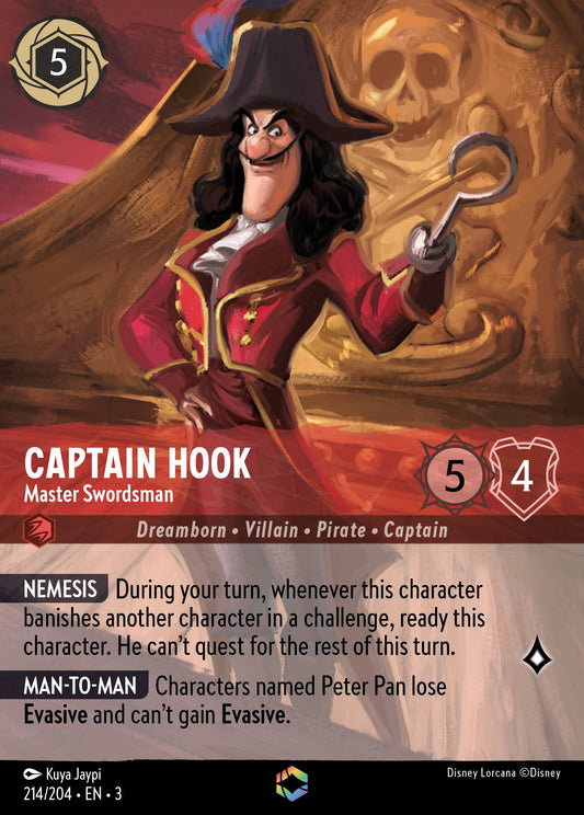 Captain Hook - Master Swordsman (Enchanted) - Enchanted Lorcana Holofoil Card