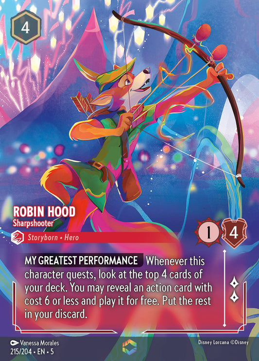 Robin Hood - Sharpshooter (Enchanted) - Enchanted Lorcana Holofoil Card