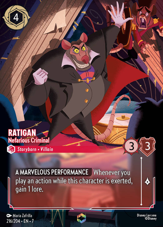 Ratigan - Nefarious Criminal (Enchanted) - Enchanted Lorcana Holofoil Card