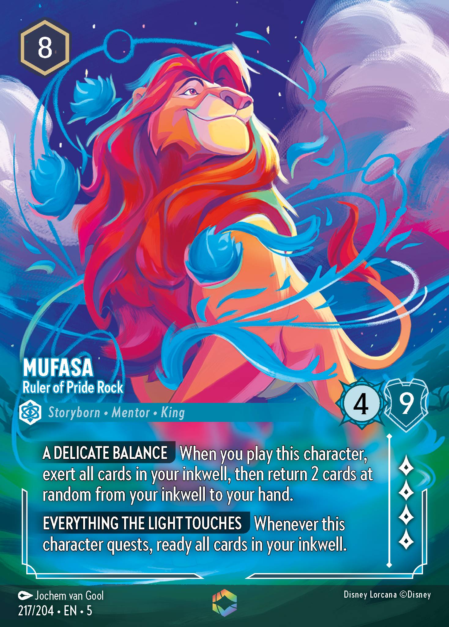 Mufasa - Ruler of Pride Rock (Enchanted) - Enchanted Lorcana Holofoil Card